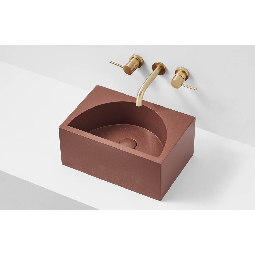 Claybrook Ayla Basin With Matching Pop-Up Waste, Internal Overflow, Brackets In Honed Dune