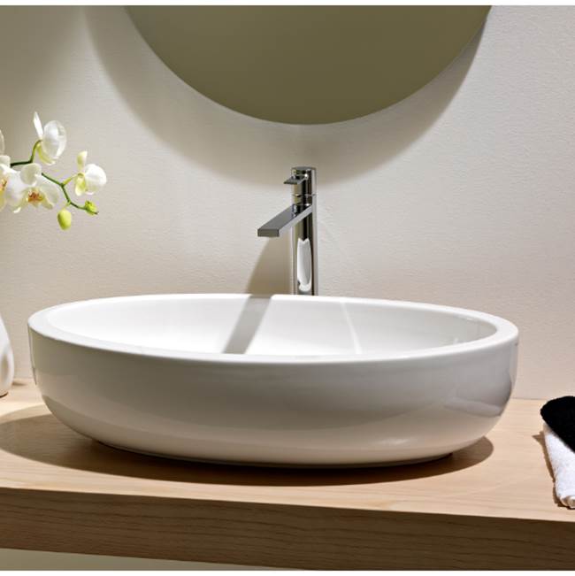 Nameeks Oval Shaped White Ceramic Vessel Bathroom Sink