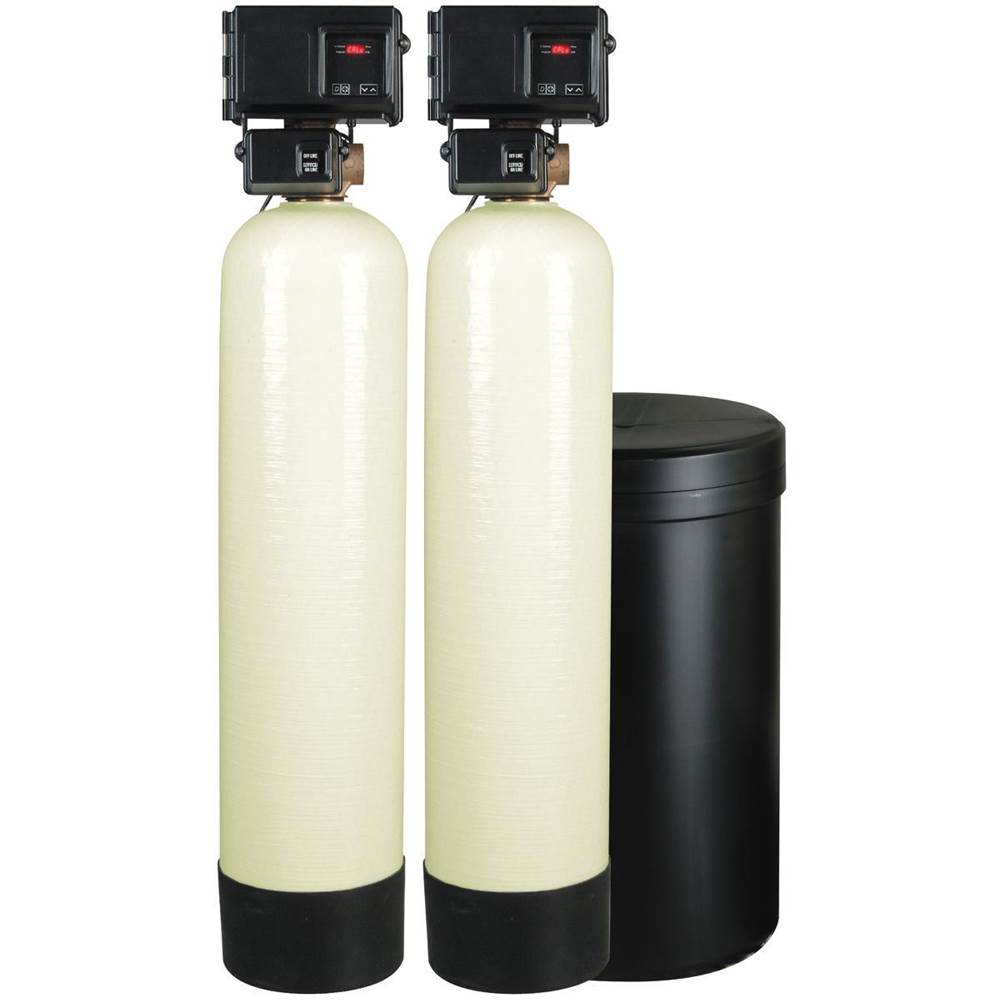 Watts 2 In Almond Mineral Hardness Removal Twin Alternating Water Softening System 18 In